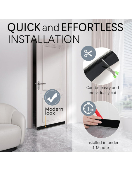 2 Tapas Aislantes para Puertas WUMUTI - Negro 99 cm