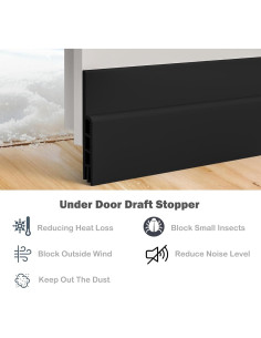 Burlete para puerta Timfcbs 5 paquetes 5,08 cm x 99,06 cm negro 2