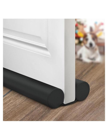 Tope de Puerta Ajustable Sellador de Climas Negro 243,8x12,7 cm