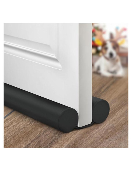 Tope de Puerta Ajustable Sellador de Climas Negro 243,8x12,7 cm