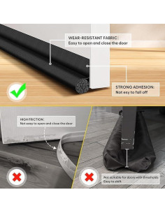 Tope de Puerta Ajustable Sellador de Climas Negro 243,8x12,7 cm 2