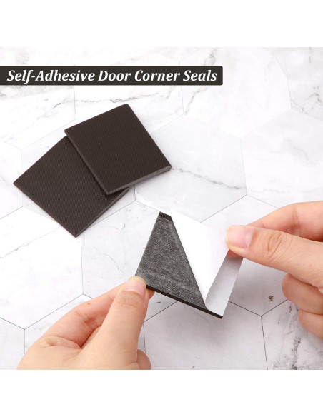 Jetec 14 Piezas Sello de Esquina Aislante para Puertas Negro