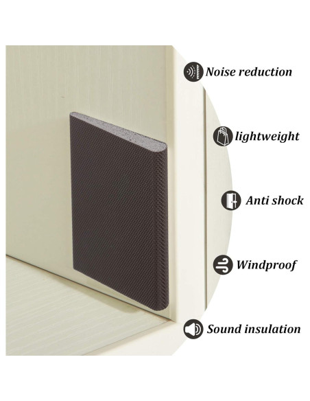 Jetec 14 Piezas Sello de Esquina Aislante para Puertas Negro