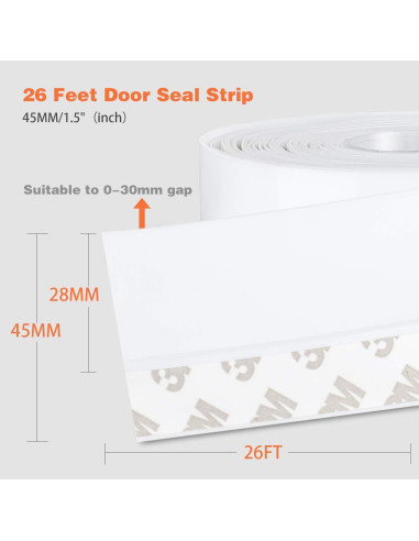 Tira de Sellado de Silicona MIKOSI 8m 45mm Blanca