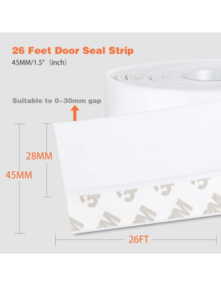 Tira de Sellado de Silicona MIKOSI 8m 45mm Blanca