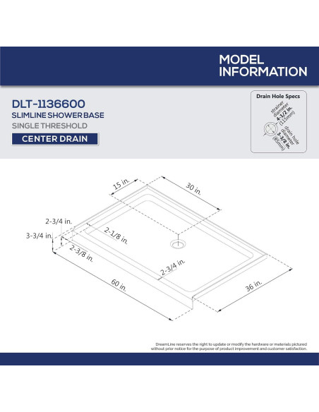 Base de Ducha DreamLine SlimLine 152x91 cm Blanco