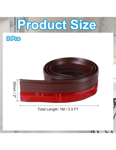Tiras de Silicona para Puertas PATIKIL 1M 2 Unidades Marrón