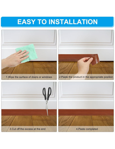 Tiras de Silicona para Puertas PATIKIL 1M 2 Unidades Marrón