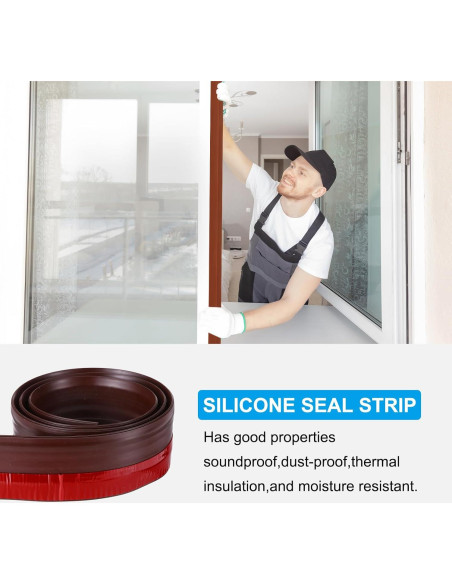 Tiras de Silicona para Puertas PATIKIL 1M 2 Unidades Marrón