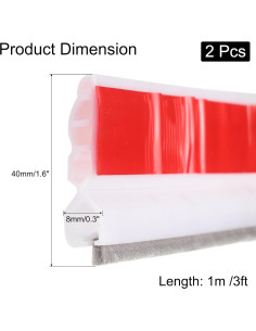 Barrera Adhesiva para Puerta uxcell 1m Blanco - Sello Inferior 2