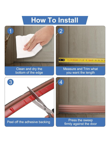 Barrera Adhesiva para Puerta uxcell 1m Blanco - Sello Inferior