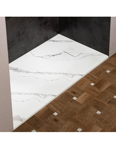 Base de Ducha Sin Umbral WOODBRIDGE 152 x 91 cm Blanco