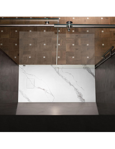 Base de Ducha Sin Umbral WOODBRIDGE 152 x 91 cm Blanco
