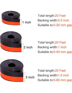 Sellador de Puerta de Silicona TORRAMI 2" x 20 pies Negro 2