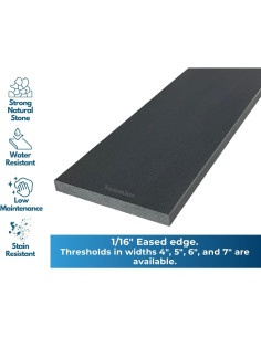 Umbral de Ducha Granito Negro Pulido 15x122 cm Antideslizante 2