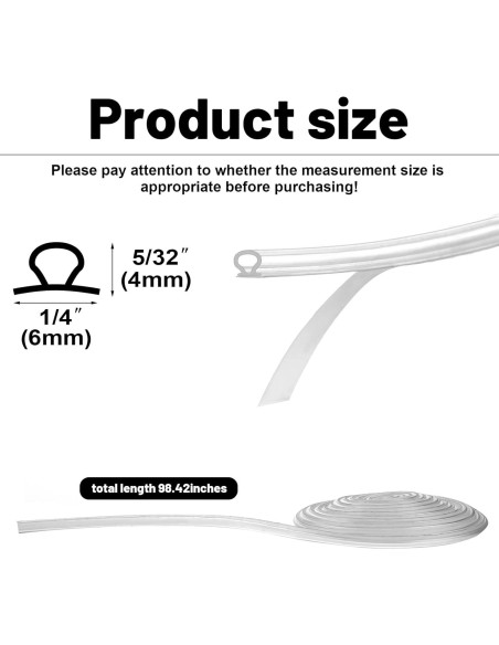 Tira de Sello Lateral Tondiamo para Puerta de Ducha 5/32"