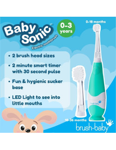 Cepillo de Dientes Eléctrico BabySonic para Bebés 0-3 Años 2