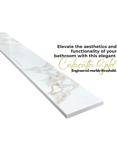 Umbral de Ducha 152x10 cm Mármol Calacatta Gold Threshold.Shop