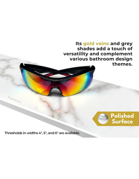 Umbral de Ducha 152x10 cm Mármol Calacatta Gold Threshold.Shop