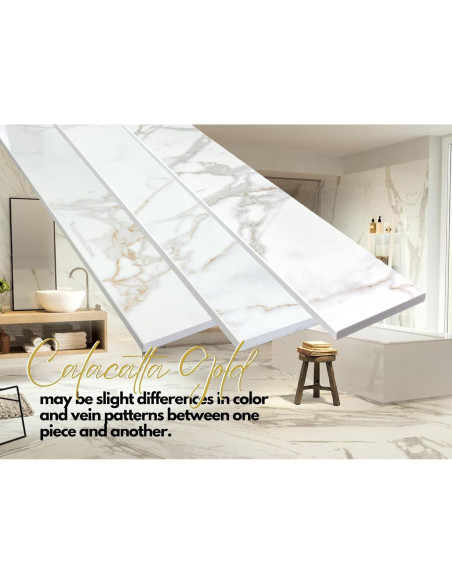 Umbral de Ducha 152x10 cm Mármol Calacatta Gold Threshold.Shop