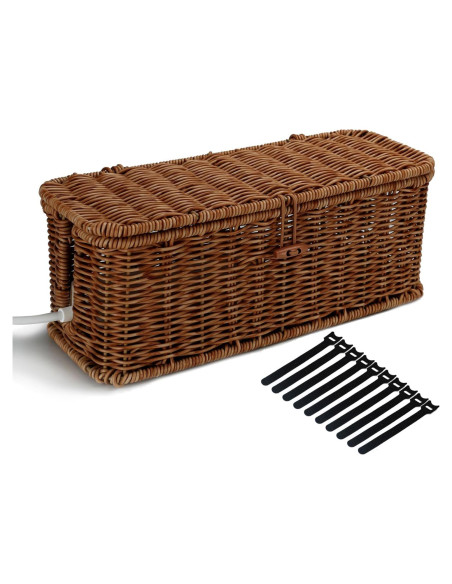 Caja Organizadora de Cables Allhercom Ratan Sintético 32.69x13.41cm