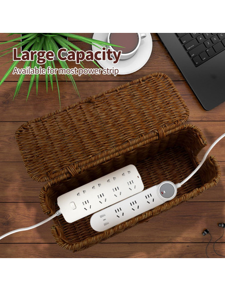 Caja Organizadora de Cables Allhercom Ratan Sintético 32.69x13.41cm