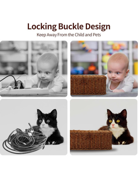 Caja Organizadora de Cables Allhercom Ratan Sintético 32.69x13.41cm