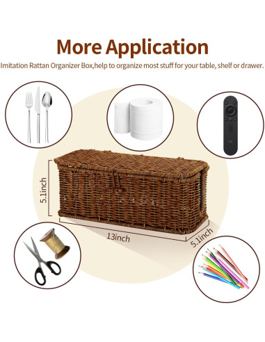 Caja Organizadora de Cables Allhercom Ratan Sintético 32.69x13.41cm