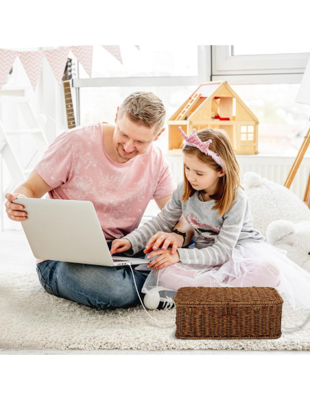 Caja Organizadora de Cables Allhercom Ratan Sintético 32.69x13.41cm