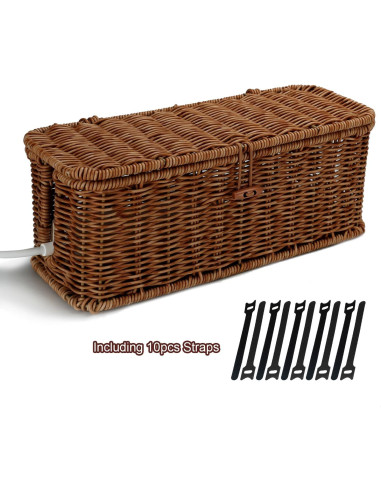 Caja Organizadora de Cables Allhercom Ratan Sintético 32.69x13.41cm