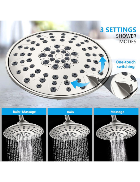 Conjunto de Ducha EMBATHER 8" Alta Presión Niquel Cepillado