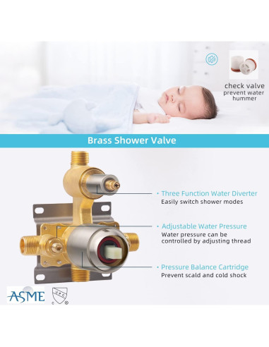 Conjunto de Ducha EMBATHER 8" Alta Presión Niquel Cepillado