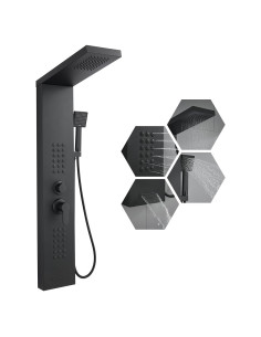 Panel de Ducha 4 en 1 KINKIB Negro Mate Acero Inoxidable