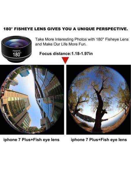 Lente Ojo de Pez 180 WODO para Smartphone Clip Universal