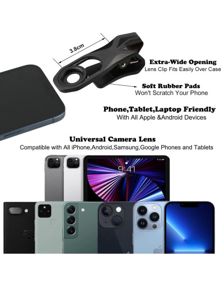 Lente Ojo de Pez 180 WODO para Smartphone Clip Universal