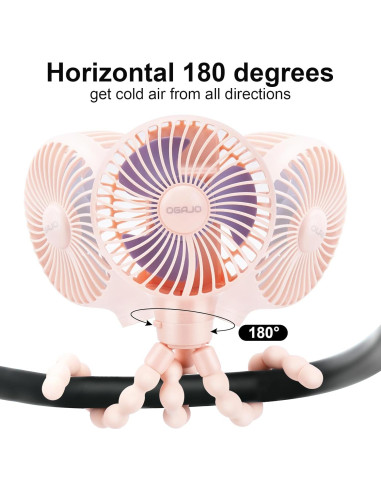 Ventilador de Cochecito Oscilante Haomaomao H16 USB Recargable