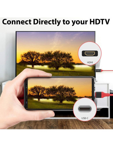 Cable HDMI USB-C 4K 2M Works para Xiaomi Mi 9 Pro