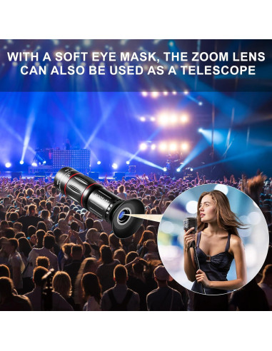 Kit Lentes Cámara Teléfono BNIFI 28X Telefoto Negro