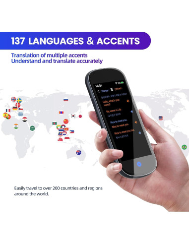 Traductor de Voz Neyes 2024 HD 4" 137 Idiomas Sin WiFi