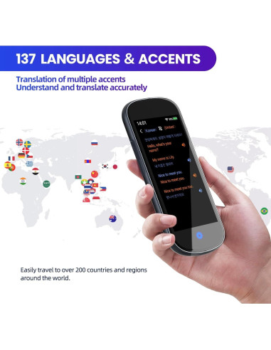 Traductor de Idiomas Neyes 2024, 137 Idiomas, 4" HD