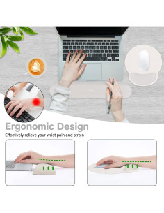 Soporte Reposamuñecas Ergonomico Mosiso Gris Piedra 2