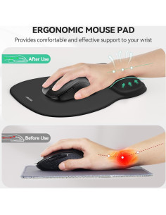 Almohadilla de Ratón Ergonómica TECKNET con Reposamuñecas 2