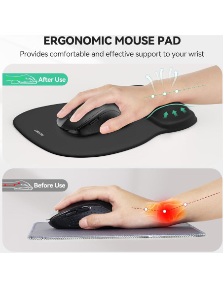 Almohadilla de Ratón Ergonómica TECKNET con Reposamuñecas
