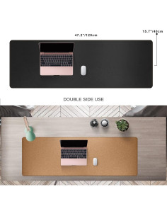 Alfombrilla de Escritorio MAIDERN 120x40cm Corcho y Cuero 2