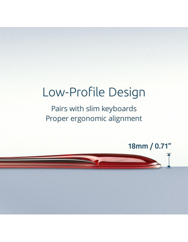 Reposamuñecas de gel Kensington Slim Duo Rojo 48x9 cm