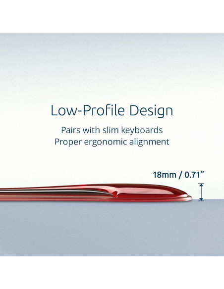 Reposamuñecas de gel Kensington Slim Duo Rojo 48x9 cm