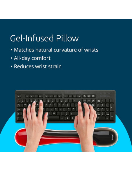 Reposamuñecas de gel Kensington Slim Duo Rojo 48x9 cm