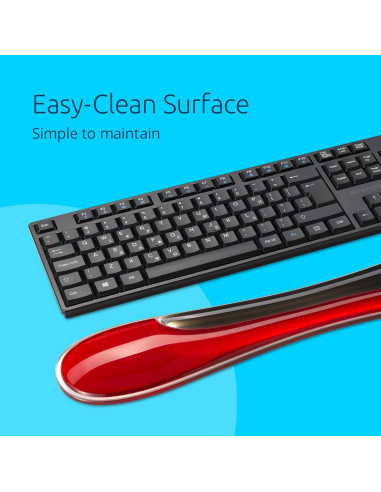 Reposamuñecas de gel Kensington Slim Duo Rojo 48x9 cm