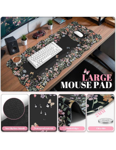 Juego de Alfombrilla de Escritorio iCasso Ergonómica Negro 2