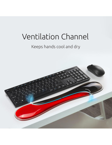 Reposamuñecas de gel Kensington Slim Duo Rojo 48x9 cm